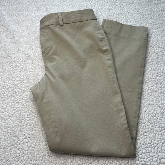 Crown & Ivy Cary Stretch Flat Front Khaki Ankle Pant 4 - Picture 1 of 12
